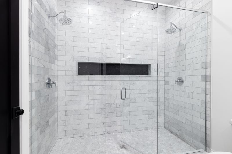Corner Shower with Multiple Showerheads